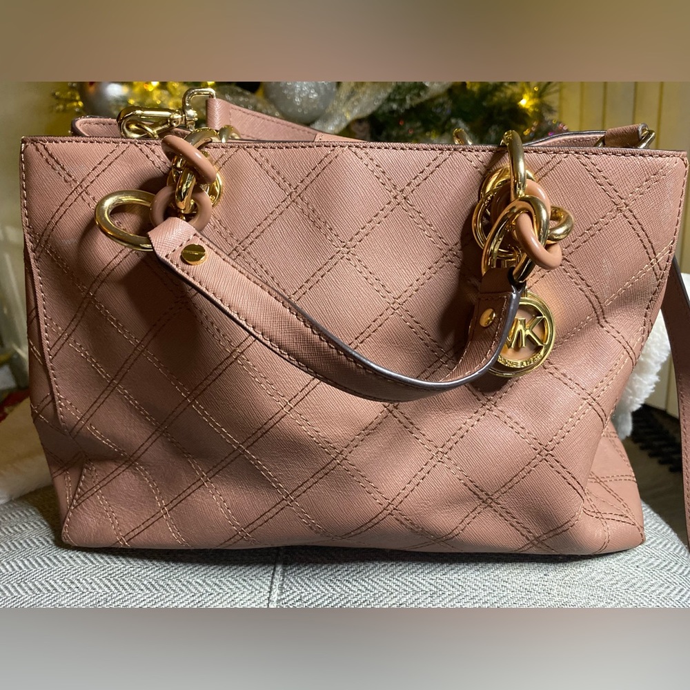 Michael Kors brownish purple hue purse. Used condition. Read description.